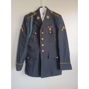 Unworn US Army Service Dress Blue Jacket 36RC Pants 30RC Shirt 15.5C w Patches